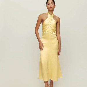 Reformation Maddison Silk Dress in Zest NWT size 6